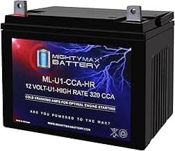 Mighty Max Battery ML-U1-CCAHR -12 Volt, 320 CCA, Nut and Bolt (NB) Terminal, Rechargeable SLA AGM Battery