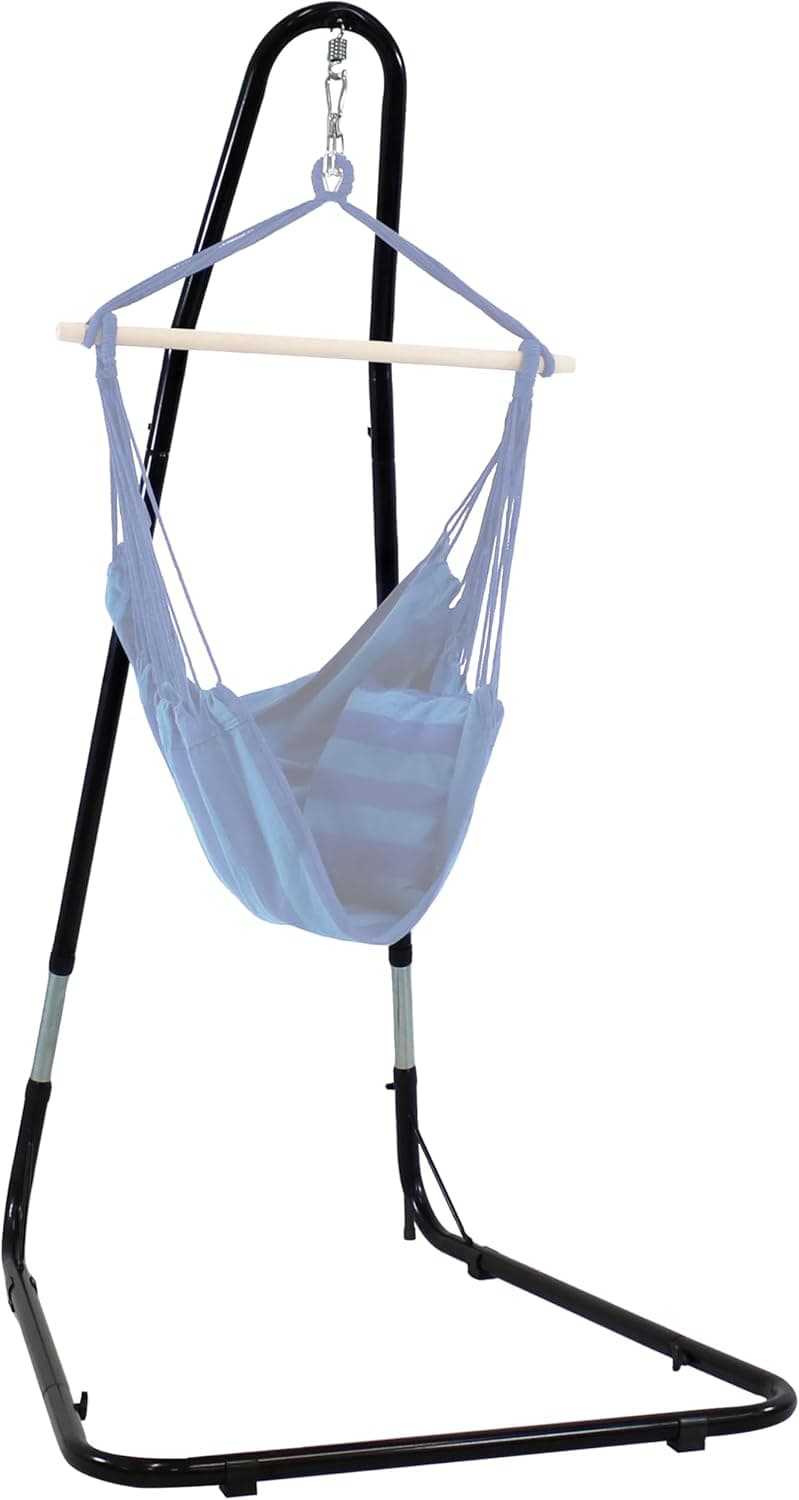 Sunnydaze Adjustable Hammock Chair Stand Only - 79-Inch to 93-Inch Tall Hanging Chair Stand - Heavy-Duty 330-Pound Weight Capacity