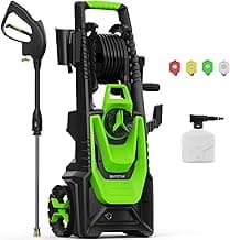 Electric Pressure Washer, 5000 PSI 3.2 GPM Power Washer with Foam Cannon, High Pressure Cleaning Machine with 35 FT Power Cord and 20 FT Hose, Hose Reel, 4 Connect Nozzles for Car/Patio/Fence