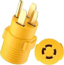 Kanayu Generator Transfer Switch Adapter Compatible with NEMA 14-50P to L14-30R, 4-Prong Generator to House Adapter 50 Amp Male 30 Amp Locking Female Welder Dryer RV EV