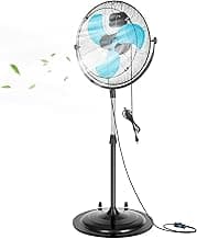 5600 CFM 20" High Velocity Outdoor Misting Fan, Standing Fans for Patio Waterproof, Cooling Floor Fan 3-Speed, 360°Oscillation, Adjustable Height, 2 Casters, Heavy Duty Metal Industrial Fan