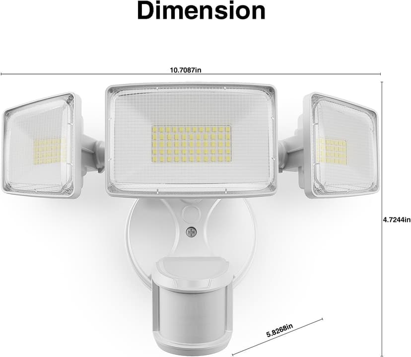Onforu 75W LED Motion Sensor Outdoor Lights, Dusk to Dawn Flood Lights Outdoor Motion Sensor, Hardwired Security Lights Floodlights Outside 7500LM 6500K Daylight IP65 Waterproof (White)
