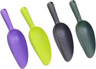 Ewer 4 Pack Plastic Garden Shovel,Garden Scooper Shovel,Plant Hand Shovel Trowels with Scale,Small Shovels for Gardening Kids Soil Transplanting Weeding Digging Planting,Multicolor,122616EIU8SQE