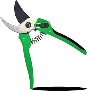 8 Inch Garden Pruner with a SK5 Carbon Steel, Non-stick, Rust Resistant Blade. Adjustable for Small and Large Hands