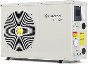 FibroPool Swimming Pool Heat Pump - FH120 20,000 BTU - for Above and In Ground Pools and Spas - High Efficiency, All Electric Heater - No Natural Gas or Propane Needed