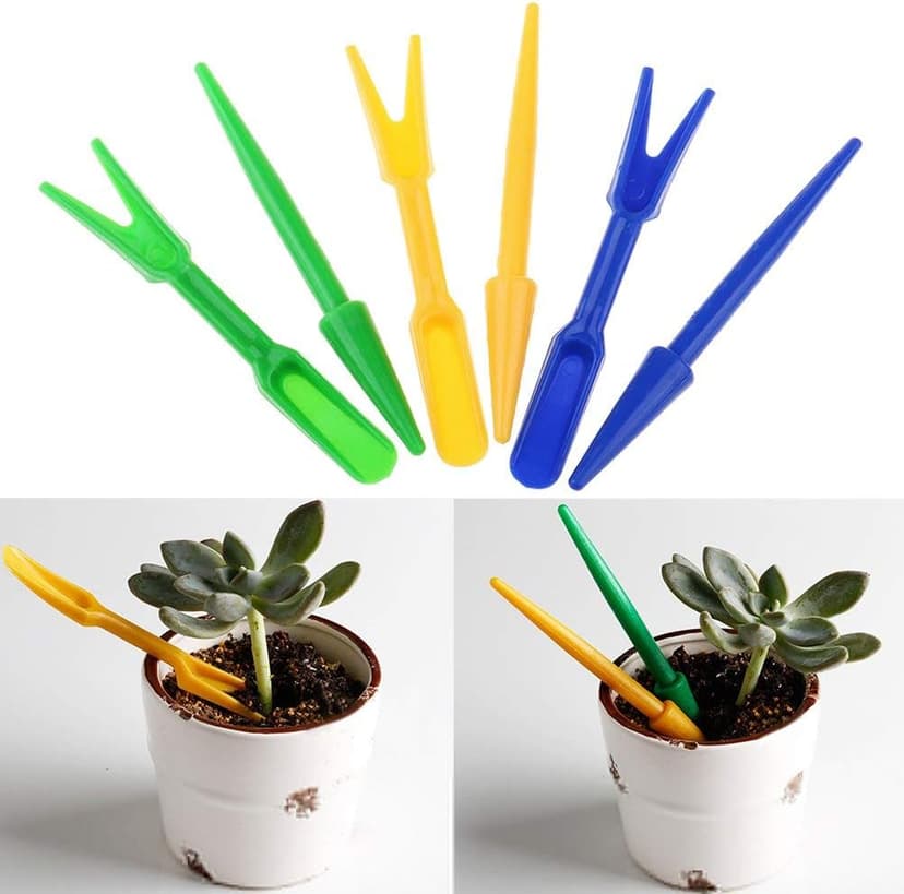 esowemsn 12 Sets (2pcs/Set) Garden Plastic Seeds Widger Seedlings Dibber Sowing Digging Tools Transplanting Planting Tools(Random Color)