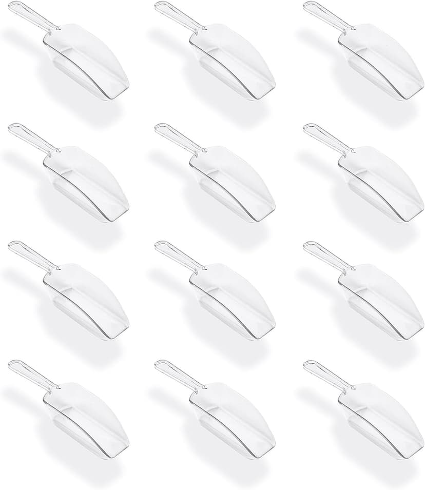 Super Z Outlet 5.5" Mini Acrylic Plastic Kitchen Scoops for Weddings, Candy Dessert Buffet, Ice Cream, Protein Powders, Coffee, Tea (Clear)