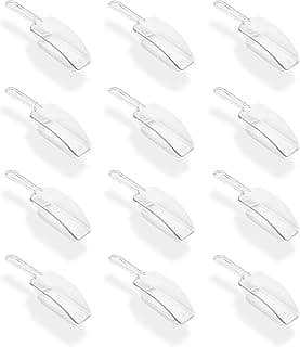 Super Z Outlet 5.5" Mini Acrylic Plastic Kitchen Scoops for Weddings, Candy Dessert Buffet, Ice Cream, Protein Powders, Coffee, Tea (Clear)