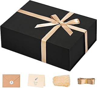 LIFELUM Gift Box 13''x10''x5'' Large Black Mother's Day Gift Boxes with Magnetic Lids Luxury Gifts Box for Mom Groomsman Proposal Contains Card, Ribbon, Filler Birthday Gift Packging