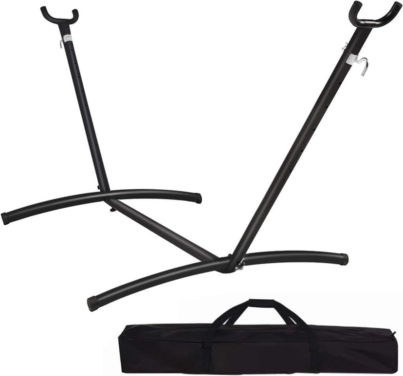 Zupapa 550LBS Weight Capacity Steel Hammock Stand, Adjustable Hooks Fits Hammocks 8 to 10.5 Feet Long, 2 Person, Space Saving Portable with Carrying Bag