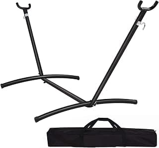 Zupapa 550LBS Weight Capacity Steel Hammock Stand, Adjustable Hooks Fits Hammocks 8 to 10.5 Feet Long, 2 Person, Space Saving Portable with Carrying Bag