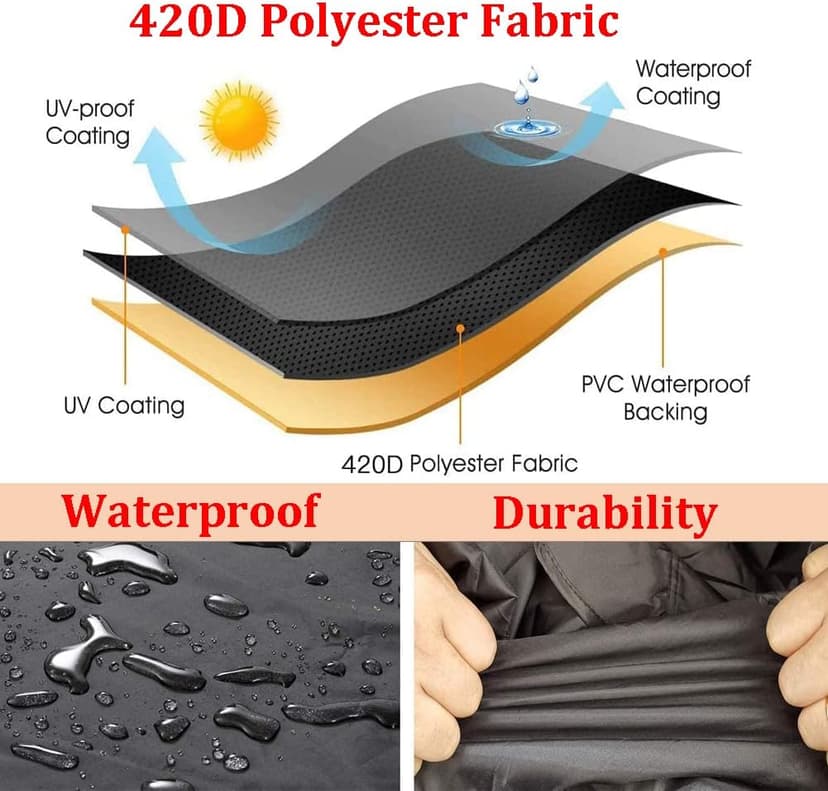 Patio Heater Cover, Outdoor Standing Square Heater Covers with Zipper Waterproof Windproof Thicker Oxford (Black, 87" H x 21" W x 24" D Inch)