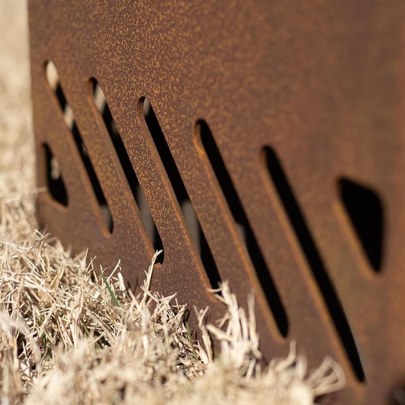 Ash & Ember 24" Corten Steel Dual Flame Smokeless Fire Pit with Lid, Ultra-Efficient Enclosed Airflow Design, Backyard Smokeless Outdoor Fire Pit, Will Patina Overtime