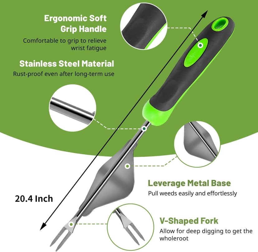 Weed Puller Tool, Manual Hand Weeder Tool, Crack Weeder Crevice Weeding Tool Stainless Steel, Paving Brick Moss Dandelion Removal, 2 Pack Weed Remover Tool for Garden Patio