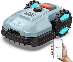 Robotic Lawn Mower, Smart Robot Lawnmower with Obstacle Avoidance, Scheduled Cutting, Self-Charging, Height Adjustment, Ideal for Small to Medium Lawns (Up to 4300 sq.ft)