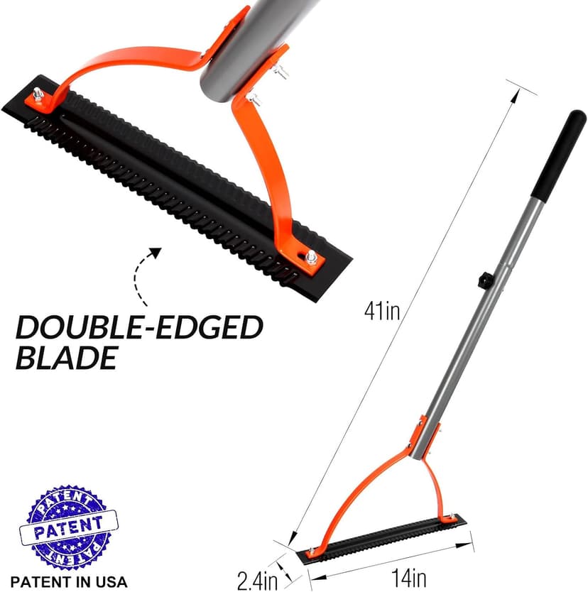 Walensee Weed Grass Cutter with Serrated Double-edged Sharp Blade Manual Grass Whip with 30 Inch Steel Handle Cut Overgrown Weeds Cutting Hand Tool Steel Sod Cutter for Garden, Yard, Field and Ditches