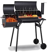 Charcoal Grills Outdoor Barbecue Grill Offset Smoker Portable BBQ Grill with Wheels for Backyard Camping Picnics