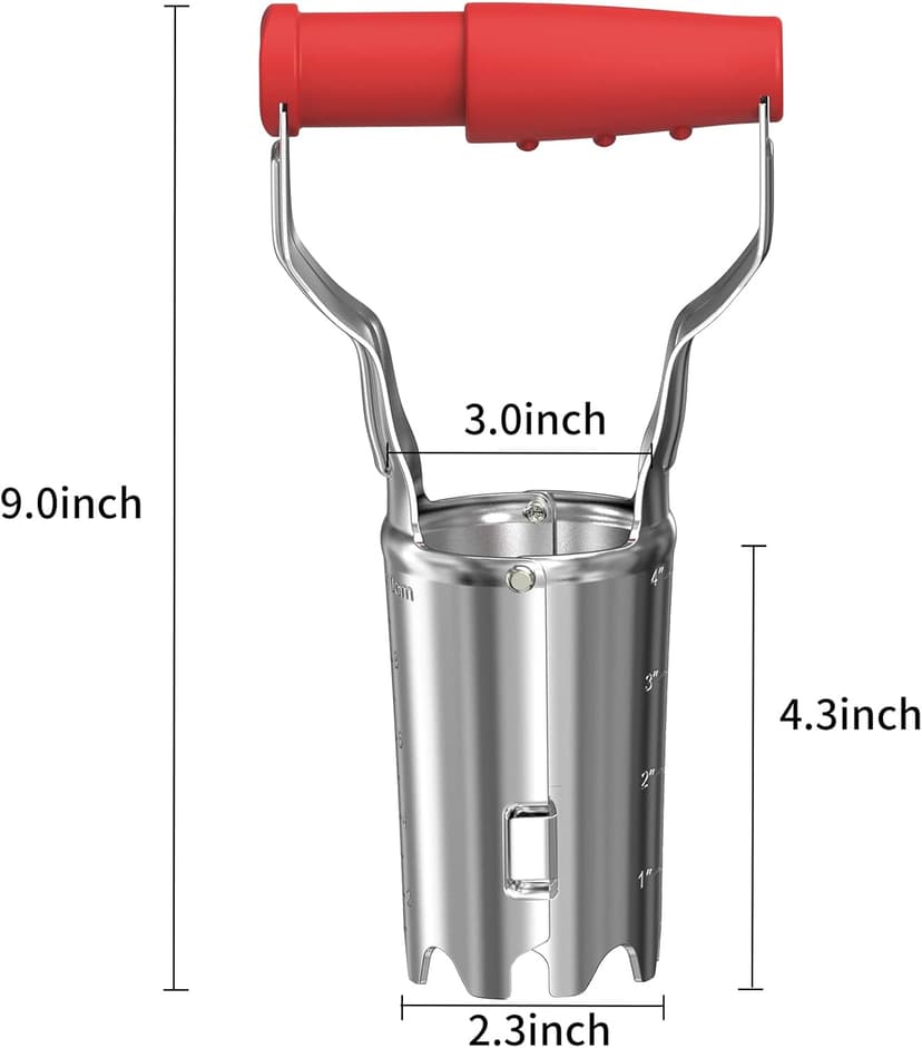 FLORA GUARD Bulb Planter with Depth Markers - Automatic Soil Releasing Seed Bulb Transplanter for Planting/Digging Tulips, Daffodils, Dahlias and More!