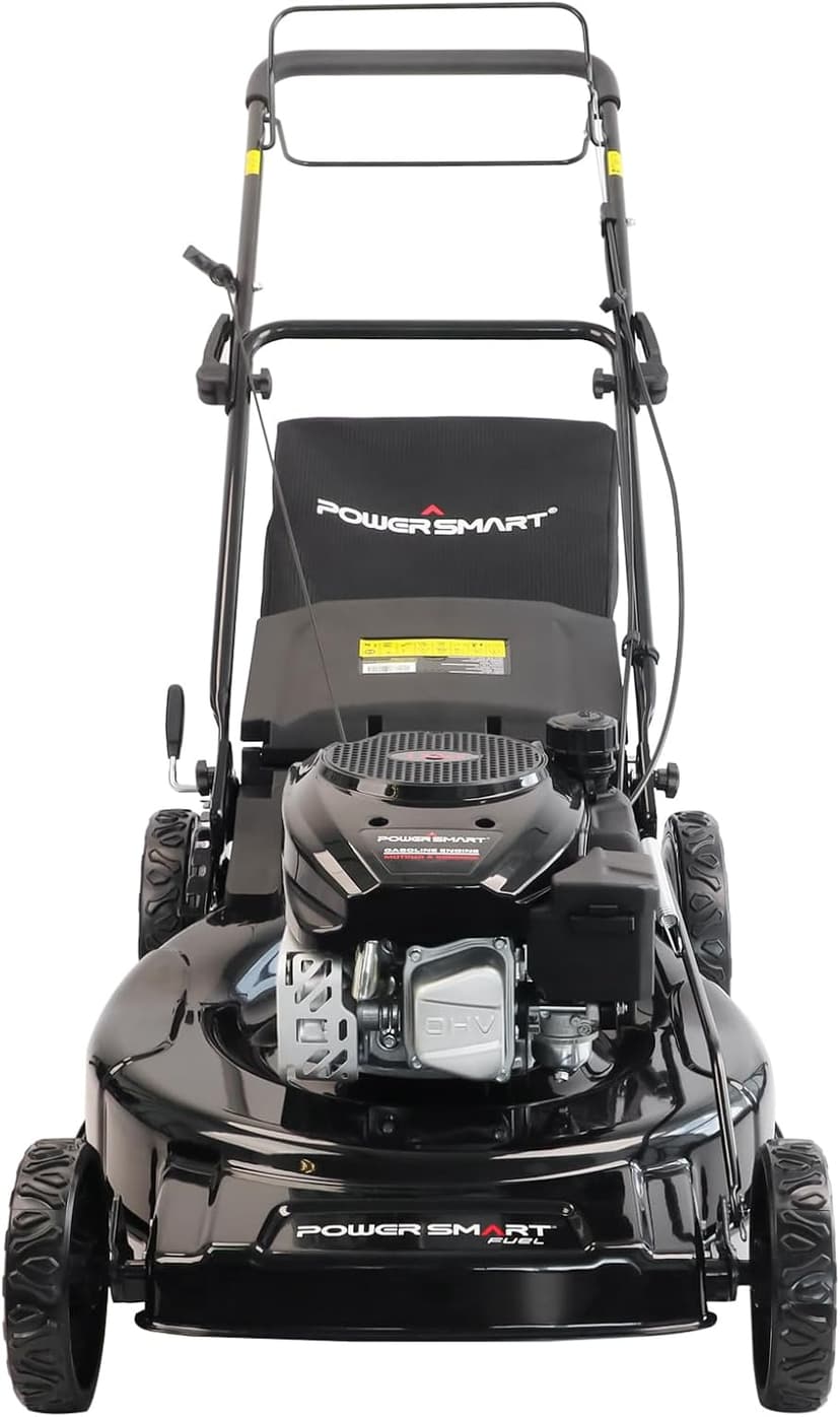 PowerSmart Self Propelled Gas Lawn Mower, 22-inch 170cc OHV Engine 3-in-1 Rear Wheel Drive, High Wheels, 6-Position Height Adjustment