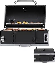 Built In Charcoal Grill, Large Charcoal BBQ Grill with Oversize Cooking Area, Outdoor Cooking Grill with Trays for Outdoor Backyard Camping Picnics, Patio and Parties