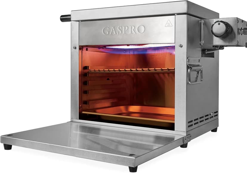 GASPRO Multi-Tasking Propane Infrared Steak Grill, XL Steakhouse & Cast-Iron Griddle 2-in-1 Outdoor Cooking Master, 125 in² Extra Large Cooking Area, Dustproof Foldable Panel