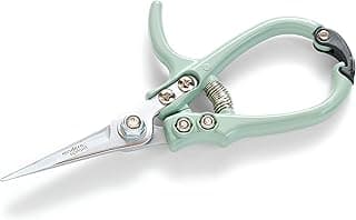 Modern Sprout Pruning Shears - Herb Snipping Scissors- Lightweight Gardening Tools W/Easy Lock - Flower Cutter Garden Shears - Carbon Steel Blade + Plastic-Free Reusable Holster (Green, 1-Pack)
