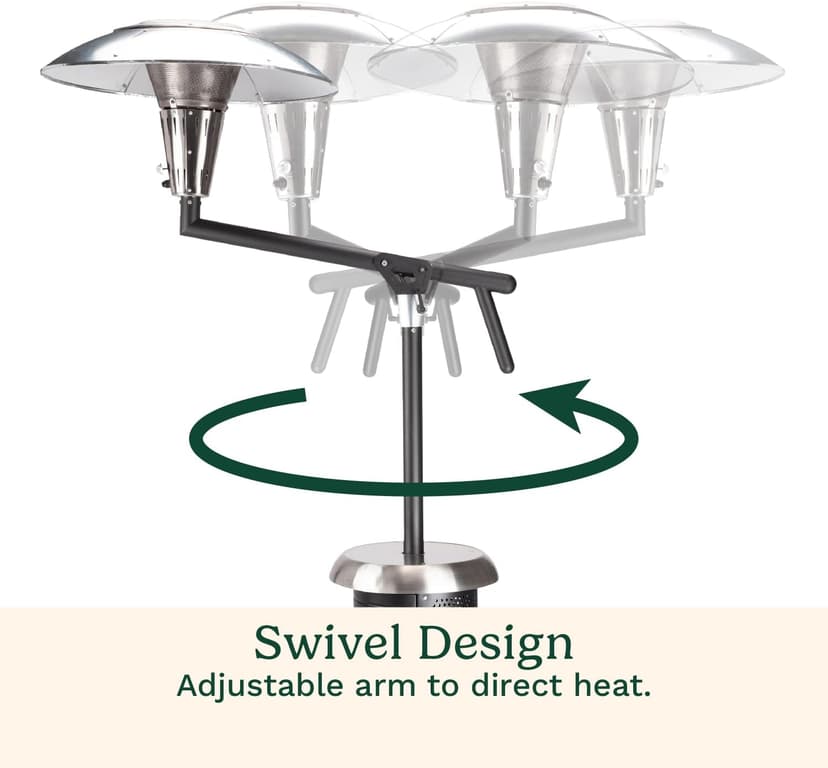 Cuisinart COH-400 Perfect Position Overhead Propane Patio Heater, Extra Large 33" Heat Shield