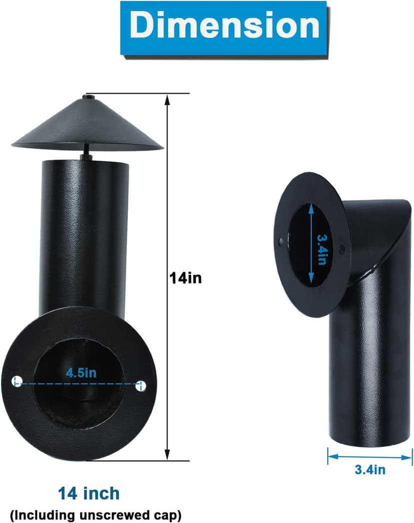 𝟐𝟎𝟐𝟑 𝙐𝗽𝒈𝒓𝒂𝒅𝒆𝒅 Pellet Grill Smoke Stack Chimney Replacement for Pit Boss Traeger Camp Chef, Replacement Stack Smoker Kits with Umbrella, Gasket, Screw, Locking Washer & Washer