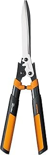 Fiskars 23-Inch Power-Lever Hedge Shears, Self-Sharpening Precision-Ground Steel Blades, For Trimming/Shaping Hedges and Shrubs in Your Garden, Lawn and Yard Tools, Black/Orange
