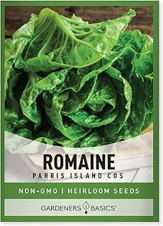 Gardeners Basics, Romaine Lettuce Seeds for Planting - Parris Island Cos Heirloom, Non-GMO Vegetable Variety- 2 Grams Seeds Great for Spring, Summer, Fall, Winter Garden and Hydroponics