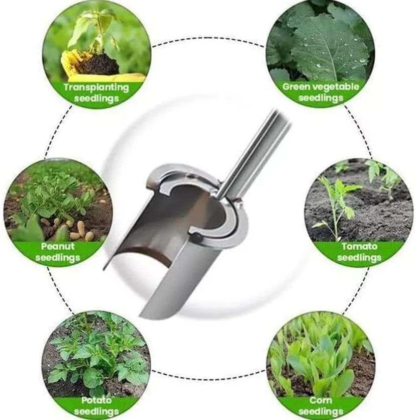 Garden Barrel Transplanter,2025 New Plant and Fruit Tree Seedling Transplanter,Stainless Bulb Planter Tool for Transplanting,Planting,Hand Seedling Transplanter Garden Digging Tool