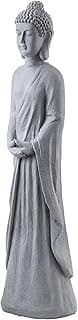 Alpine Corporation 32" Tall Cement Standing Buddha Outdoor Garden Statue, Gray