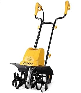 Garden Rototiller 16-Inch 13.5-Amp Corded Electric Tiller/Cultivator, Adjustable Wheels, 8-Inch Tilling Depth, Powerful and Lightweight Tiller