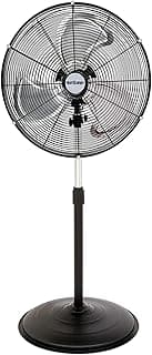 Hurricane Pro High-Velocity Oscillating Metal Stand Fan w/ 3-Speed Setting, 20" - Heavy-Duty Cooling Pedestal Unit w/ 4500 CFM, Adjustable Tilt & Height for Home, Garage, Gym & Workshop