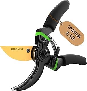 Ultra Sharp Japanese Steel Pruning Shears - Cuts 3X Easier, Weak Hand Arthritis Clippers, Rust-Resistant Titanium Coated Pruner, Effortlessly Cuts 3/4 Inch