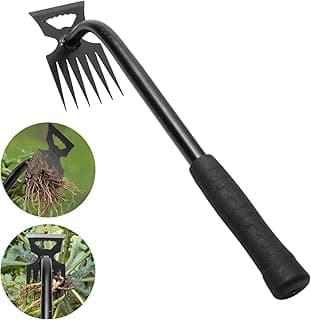 Gardening Hand Weeder Tools, Weeding Artifact Uprooting Weeding Tool, Durable Manganese Steel Hand Weeder Tool, Manual Multifunctional Weeders Gardening Tools for Yard and Garden (6 Teethes)