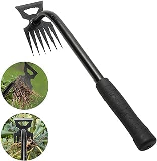 Gardening Hand Weeder Tools, Weeding Artifact Uprooting Weeding Tool, Durable Manganese Steel Hand Weeder Tool, Manual Multifunctional Weeders Gardening Tools for Yard and Garden (6 Teethes)