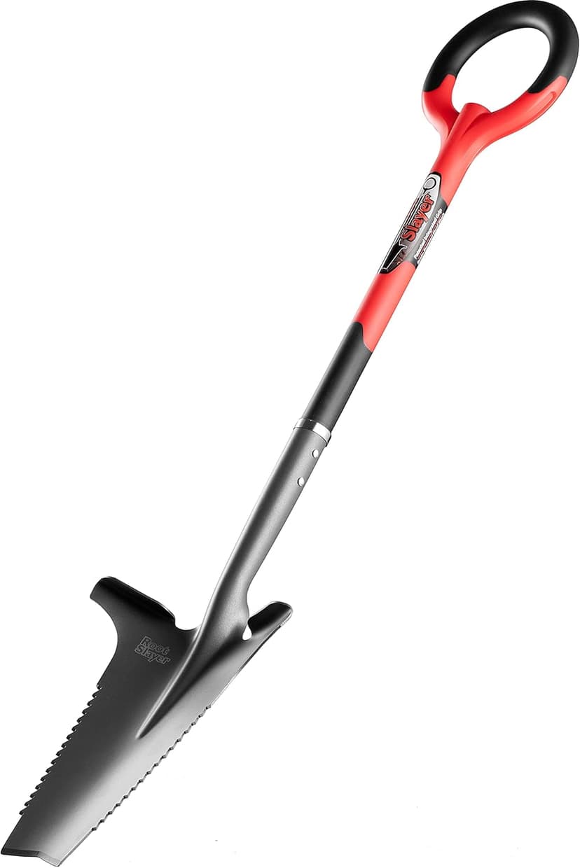 Radius Garden 22011 Root Slayer Shovel, Red & 16211 Root Slayer Soil Knife, Red