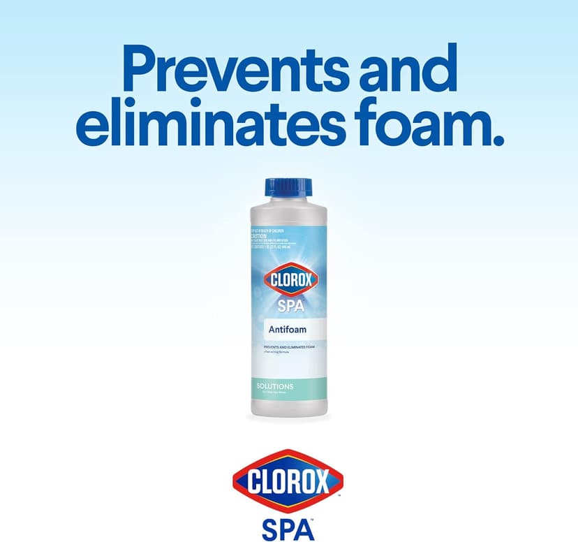 Clorox® Pool&Spa™ Spa Water Antifoam, Eliminates & Prevents Foam in Spa Water, Reduces Irritation, 1 Quart (Pack of 1)