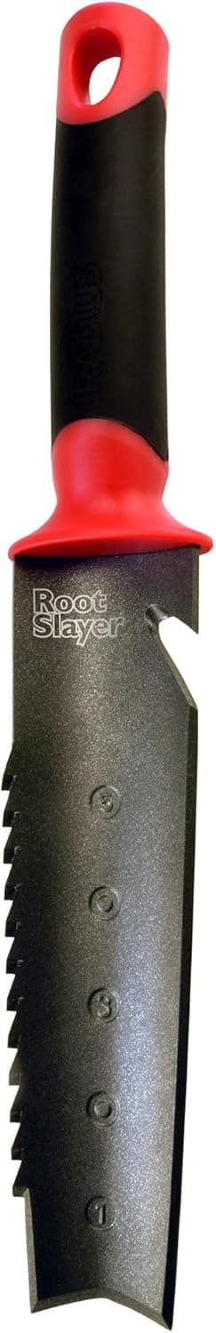 Radius Garden 22011 Root Slayer Shovel, Red & 16211 Root Slayer Soil Knife, Red