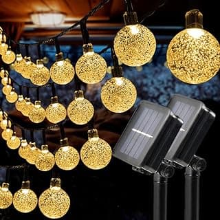 Solatec Solar String Lights, 2 Pack Outdoor String Light 60 LED 40ft 8 Lighting Modes Waterproof Solar Powered Patio Solar Light for Garden Yard Porch Wedding Party Decor (Warm White)