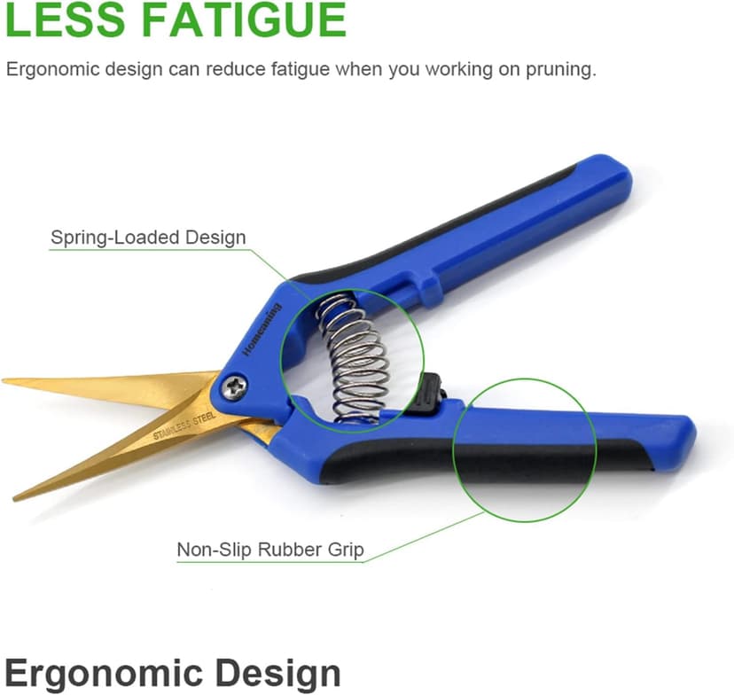 12PCS Pruning Shears with Curved Blades, Garden Trimming Scissors, Gardening Hand Pruning Snips Titanium Coated Precision Bonsai Pruning Shears, Convenient Flower Cutters (Blue)