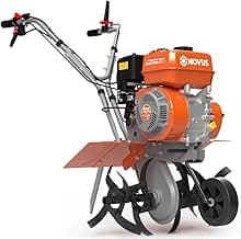 NOVUS 21-Inch Gas Tiller for Gardening, 212cc Front Tine Tiller Cultivator, 4-Cycle Engine with Toolless Adjustable Tilling Width 12"-21", Versatile Garden Tillers Gas Powered