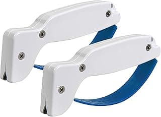 AccuSharp Hand-Held Carbide Blade Sharpener, Kitchen Knife and Chef Knife Sharpener, Professional Chef Grade Sharpening Tool, Restore and Hone Straight & Serrated Knives, 2-Pack, White