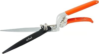 Q-yard QY-741F Flower Bed and Grass Shear - Extra Sharp Garden Hand Pruners, Easier Cutting, Comfortable Ergonomic, Less Effort - Gardening Scissors for Men & Women , Orange
