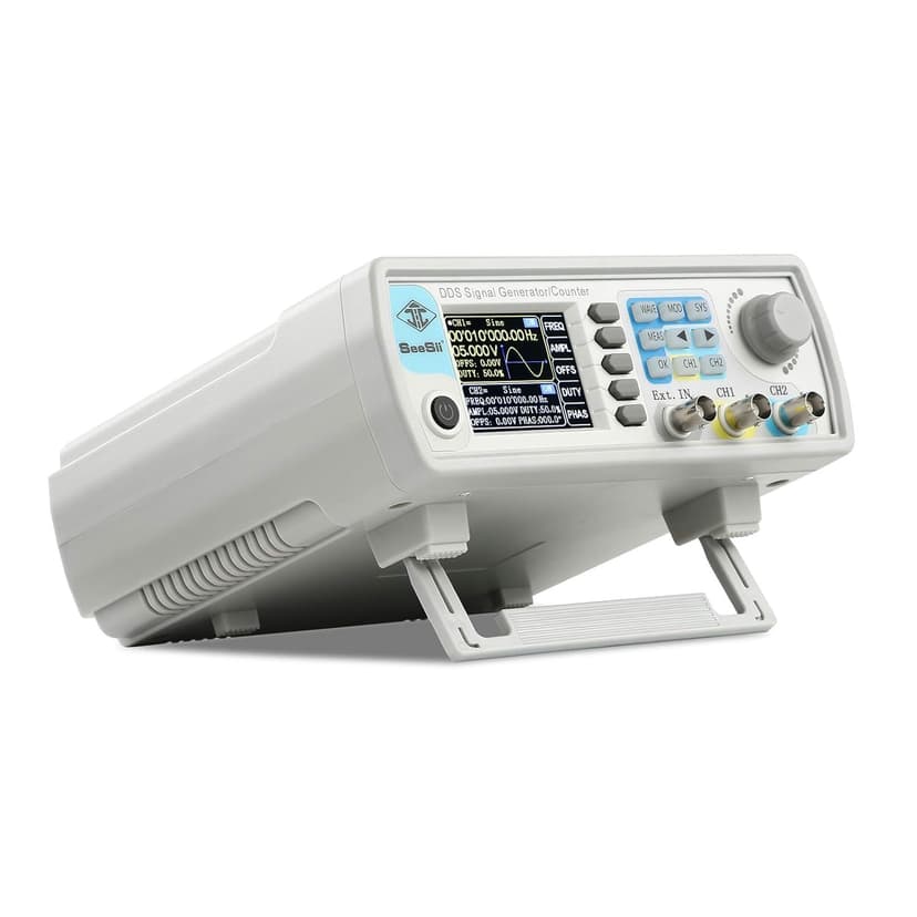 Professional Upgraded DDS Signal Generator Counter, Seesii 60MHz LCD Display High Precision 200MSa/s Dual-Channel Arbitray Waveform Function Generator Frequency Meter