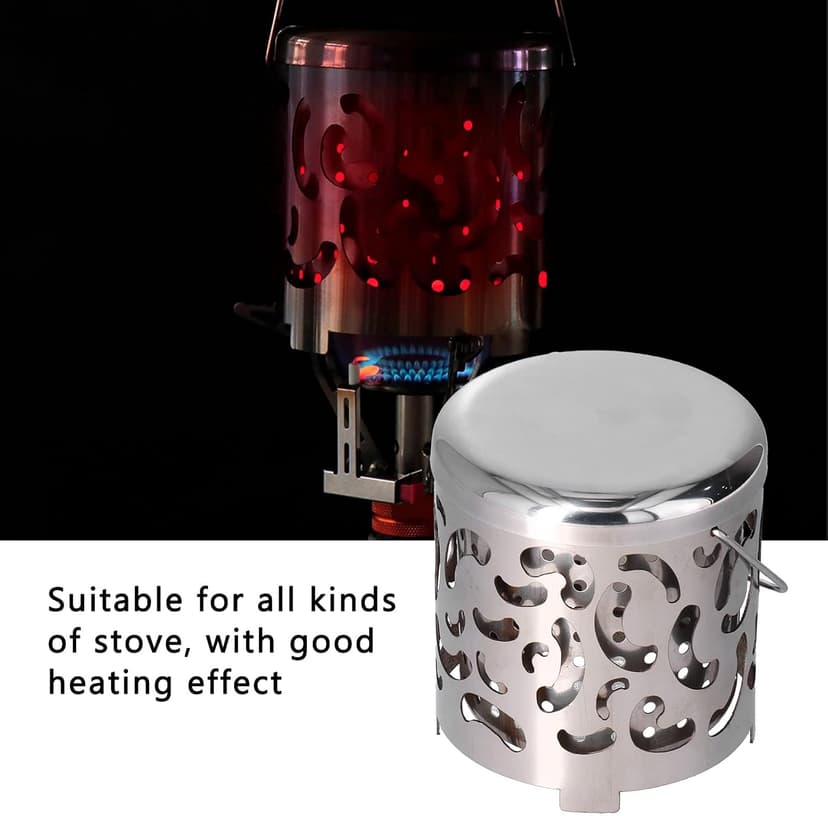 AMONIDA Tent Heater for Camping, Stainless Steel Mini Tent Heater Camping Heating Cover, for Outdoor Backpackers Hiking, Camping and Barbecue