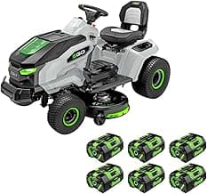EGO Power+ Electric Riding Lawn Mower, 42" Deck Cordless Tractor, Includes (6) 56V 6.0Ah Batteries and Charger - TR4204