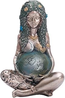 Goddess Statue, Gaia Statue Mother Earth Nature Moon Statues, Resin Witchy Spiritual Figurine Home Room Decor Garden Decoration Earth Day Decoration
