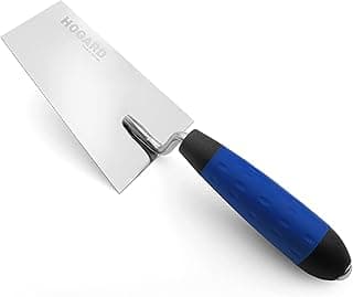 HOGARD 5 1/2" Margin Trowel Premium | Made of Stainless Steel | Flat Masonry Hand Trowel Tool with Soft Grip Handle | The Best Bucket Trowel Concrete Tool.